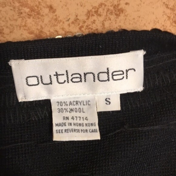 Vintage outlander sequins and beaded black cardigan top size small - Picture 12 of 12